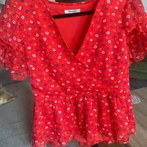 Madewell Ruffle sleeved top